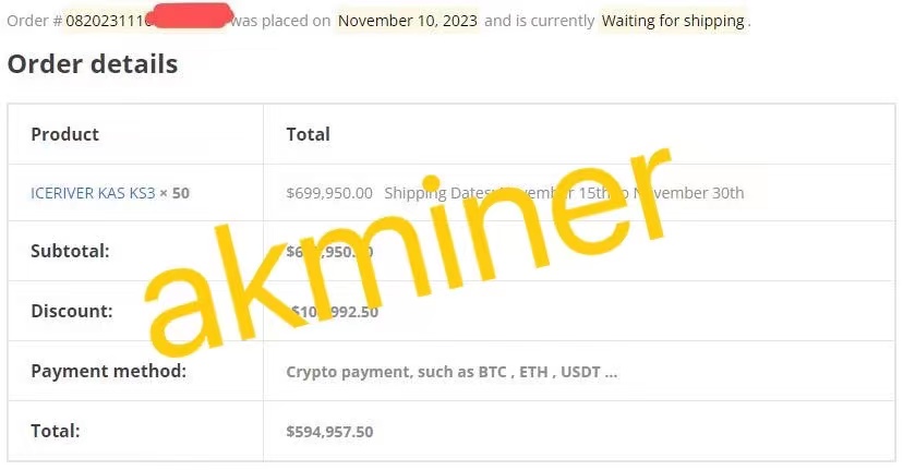 new iceriver ks3 8.0th/s (kas) miner with psu new iceriver ks3 8.0th/s (kas) miner with psu